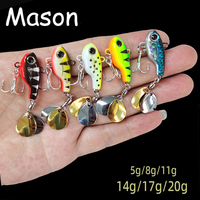 5PCS New Metal Mini VIB With Spoon Fishing Lure 10g 2.1cm Fishing Tackle Pin Crankbait Vibration Spinner Sinking Bait