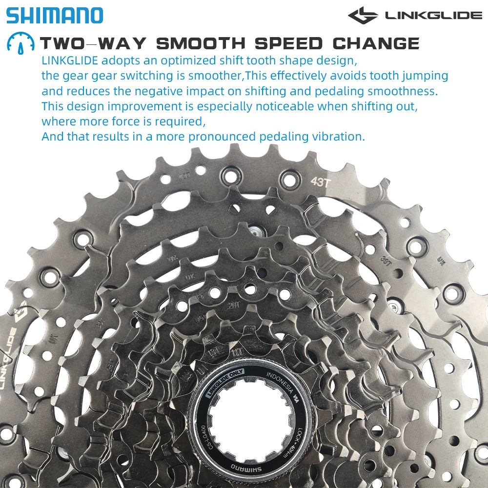 SHIMANO CUES U6000 Series LINKGLIDE Mountain Bike Cassette 10/11 Speed CS-LG300/LG400 43/48/50T 10/11V Black MTB Bike Flywheel