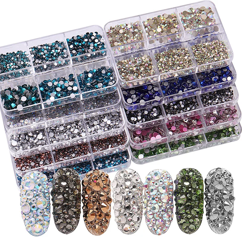 1426 Stück Schimmernde Strass-Nagelkunst-Charms - Flache Edelsteine für Vielseitige Dekoration - Schmücken Nägel, Schuhe, Make-up-Taschen