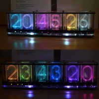 RGB Nixie Tube Clock LED Glows Time Tube DIY Analog Digital Tube Night lights Gaming Desktop Home Decoration Gift