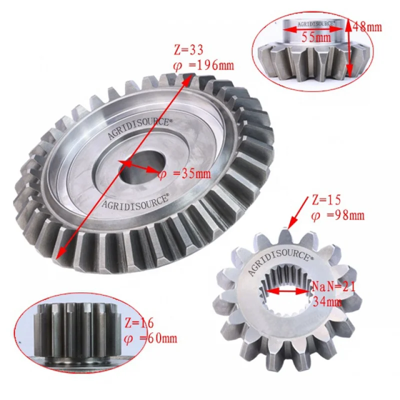 China-Made End of the Front Axle Gear, Foton Lovol Part, Quick Tractors Parts for Tractorssher Gearbox, Ordinary Product Unav