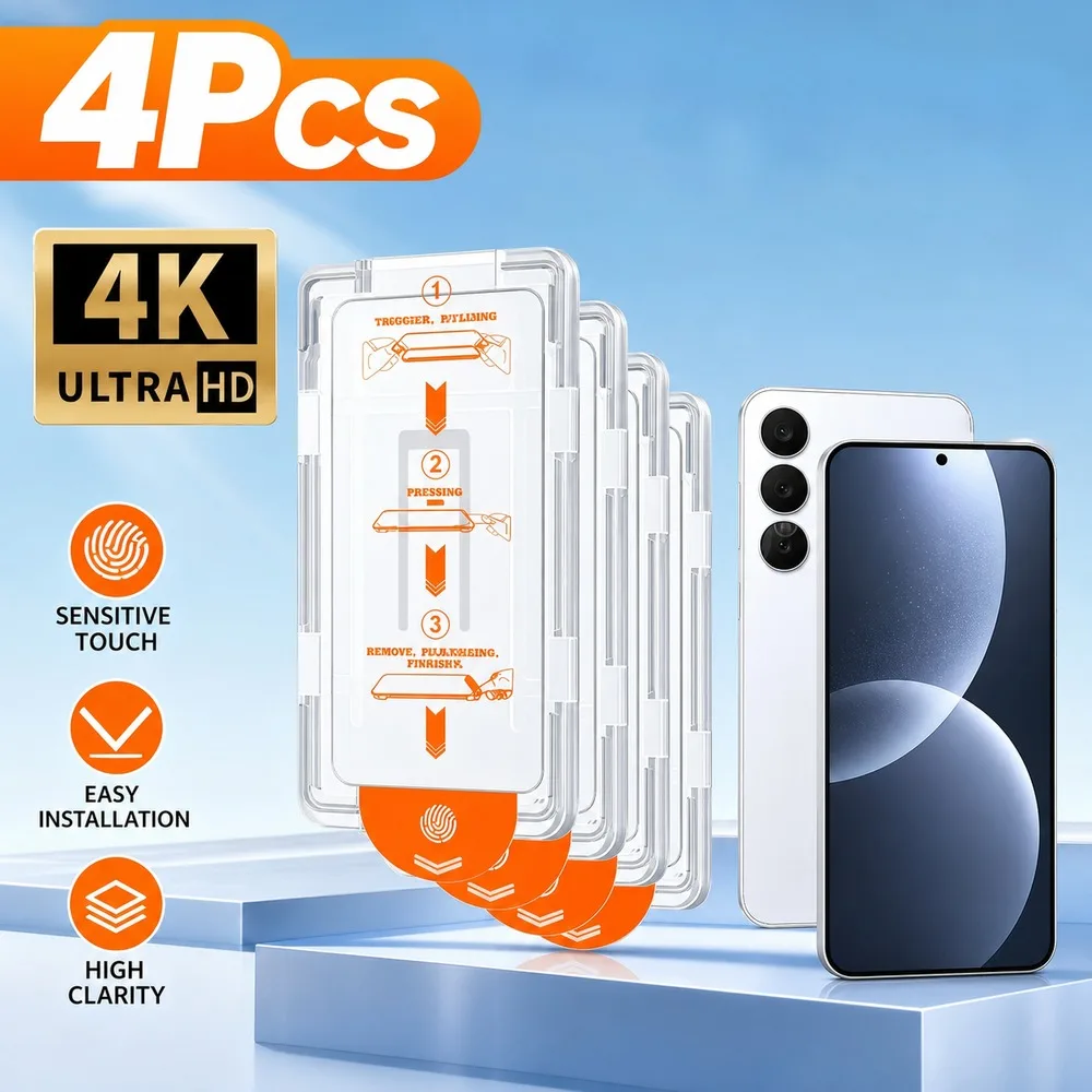 4 Stück gehärtetes Glas für Samsung Galaxy S26 S25 S24 S23 Displayschutzfolie für Samsung Galaxy S26 Ultra S25 Ultra S24 Ultra HD
