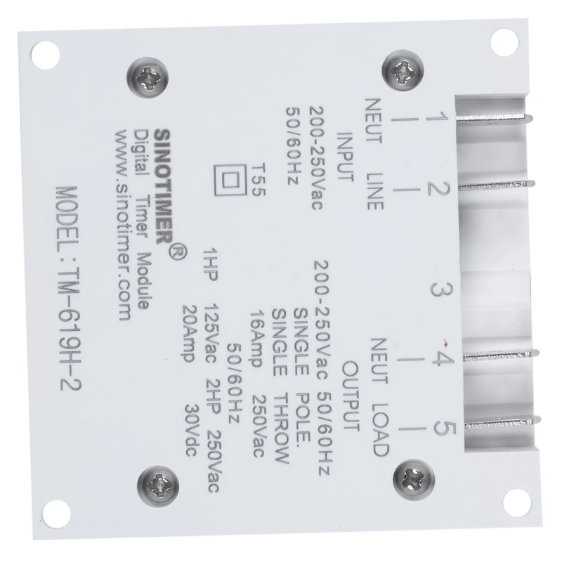 SINOTIMER Tm-619H-2 230Vac 7 hari Timer Digital mingguan sakelar pencahayaan Output tegangan 220V dengan penutup tahan debu