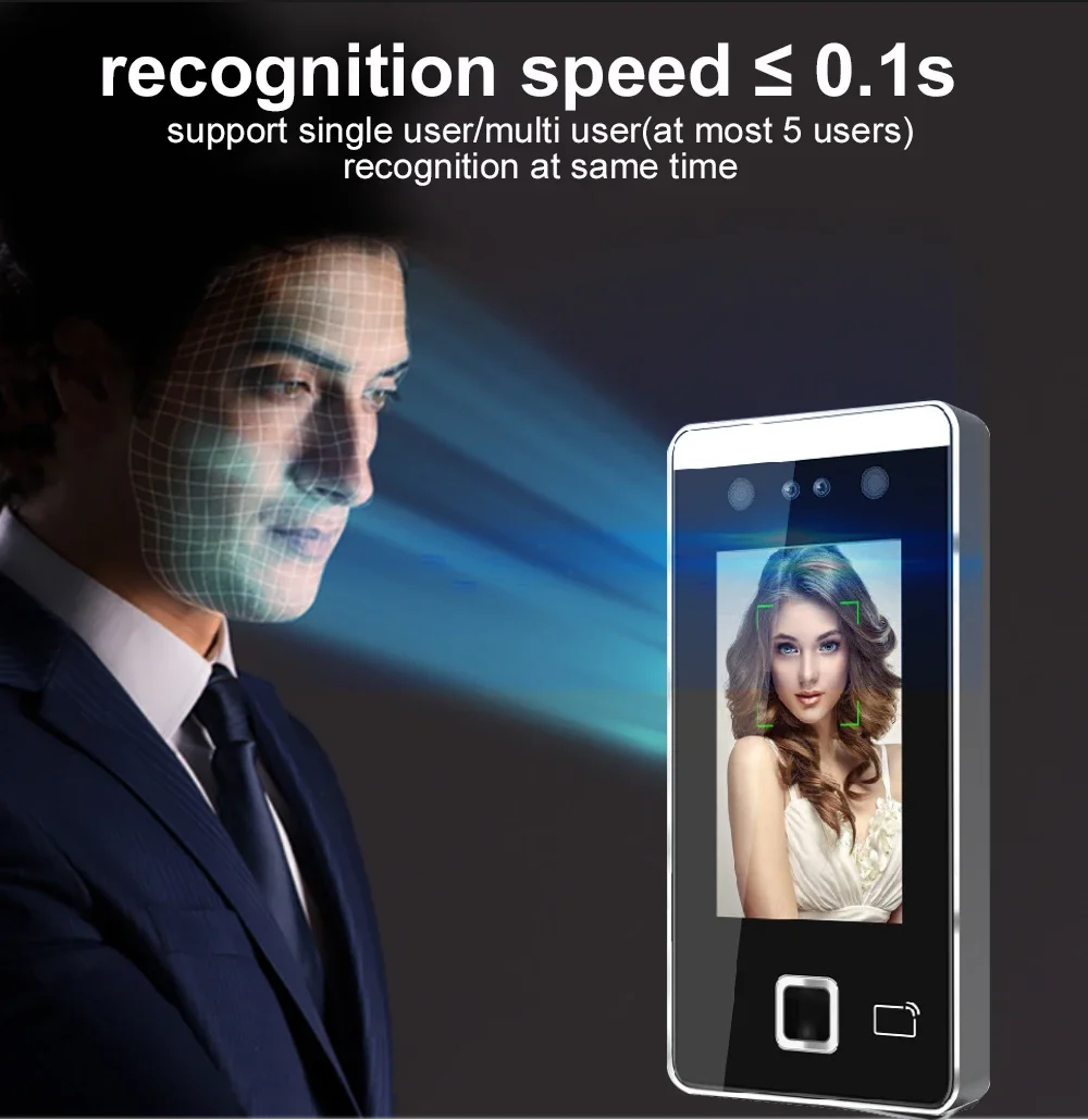 Free API Waterproof Face Recognition ID Card Reader Time Attendance Wiegand Fingerprint Reader