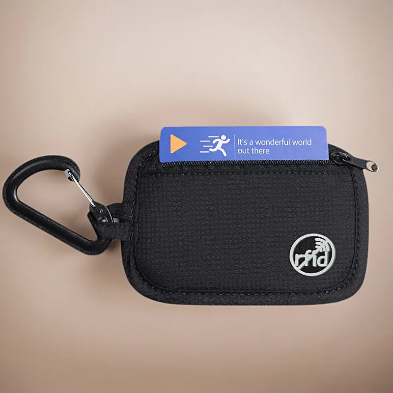 

RFID Blocking Casual Subway Bus ID Cards Holder Outdoor Sports Keys Pocket Money Zipper Wallet Portable Waistband Travel Pouch