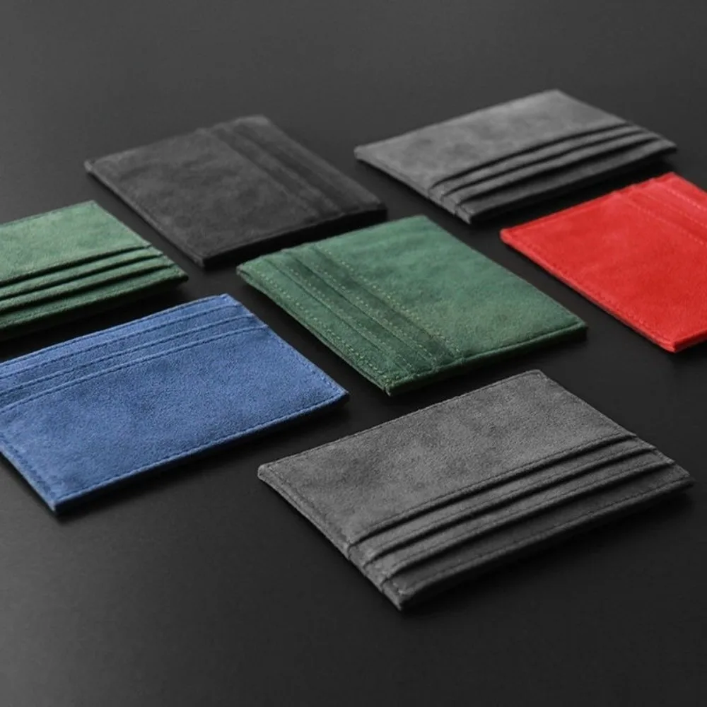 Solid Color Mini Card Holder Multi-functional Ultra-thin Bank Card Case Slim Pu Leather Credit Card Holder Student