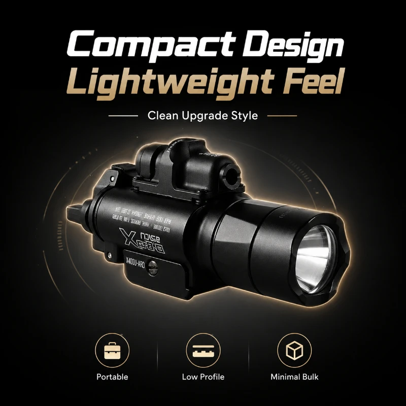X400U Matte Alloy Dual Light Model Toy Under Mount Lamp High Bright Fast Detach With Adjustable Green Beam