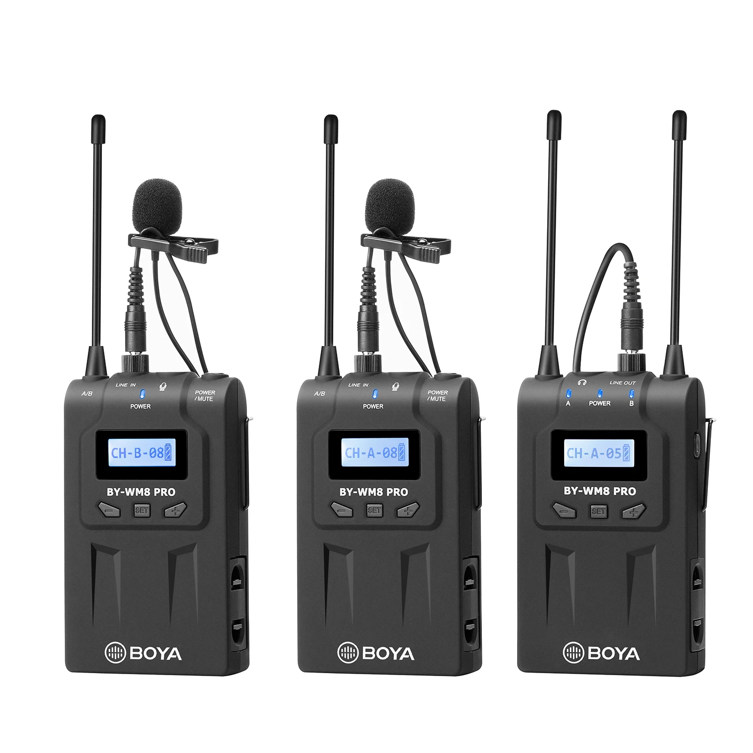 

NEW Boya BY-WM8 Pro-K1 K2 UHF Dual Channel Wireless Microphone System lavalier mic vlogging recording microphone kit