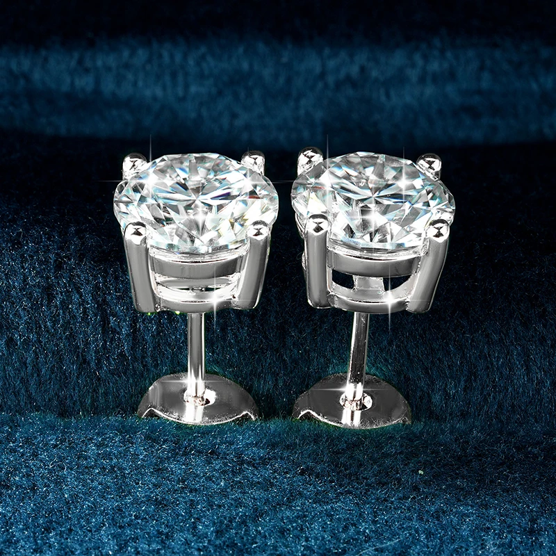Lnngy 0,3-2CT Moissanit-Ohrstecker für Damen, 14 Karat Gold gefüllt, funkelnder Labor-Diamant-Ohrring mit vier Krallen und Zertifikaten – Detail 8