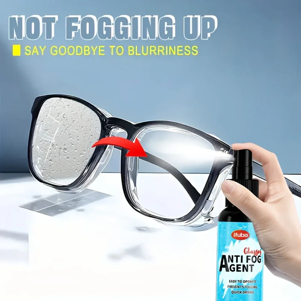 IFUBO Anti-Fog Spray - 35ML Quick-Dry Formula for Glasses, Goggles, Mirrors - Long-Lasting Fog Prevention, Transparent Coating