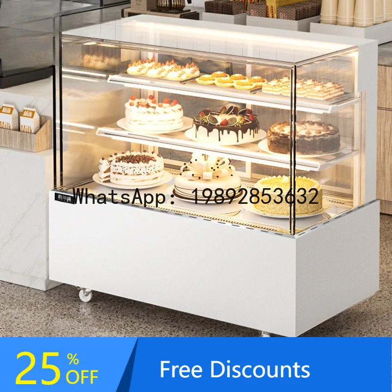 

CZ Cake Display Cabinet Commercial Curved Right Angle Dessert Mousse Cabinet Fruit Delicatessen Pastry Fresh-keeping Cabinet