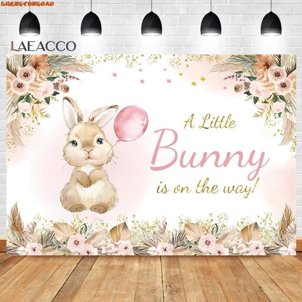 Fotografie Achtergrond Lente Bloemen Paashaas Verjaardagsfeestje Cartoon Konijn Vlinder Decoratie Achtergrond Fotostudio Prop