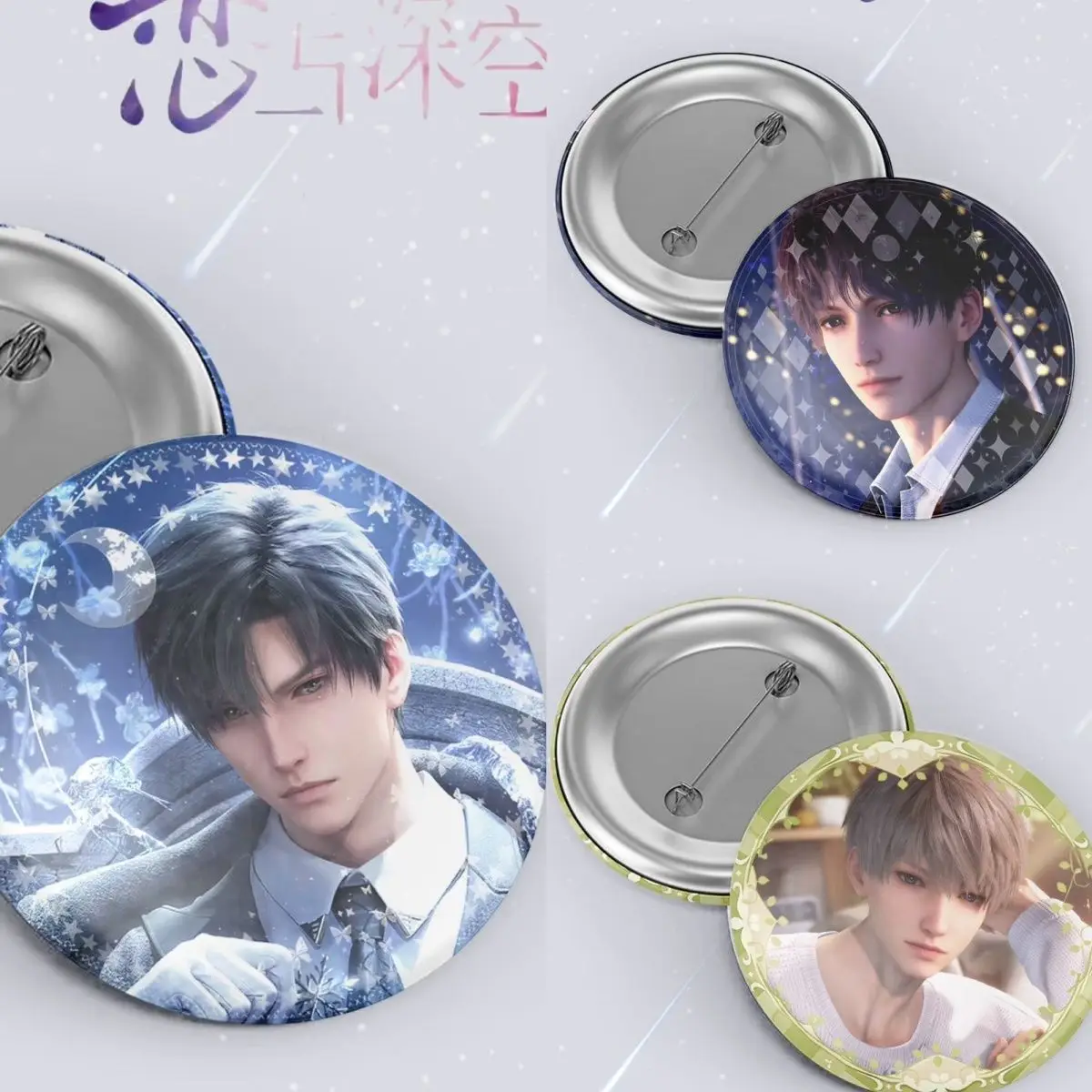 3PCS New Anime Love and Deepspace Xavier Acrylic Badge Brooch Cartoon Pins DIY Decoration Backpack Costumes Clothes Accessories