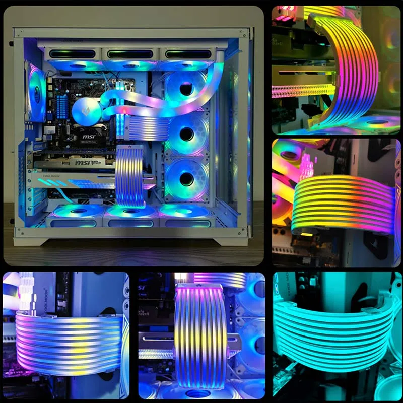 5V 3PIN AL200 AL300 Neon Light Board ARGB Aura Sync Flexible Broader PC Case Power Supply DIY for 3x8PIN GPU/24PIN Motherboard