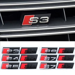 ABS Car Front Grille Emblem Badge for Audi Sline S3 S4 S5 S6 S7 S8 A4L A6L A1 A3 A4 A5 A6 A7 SQ5 SQ7 SQ3 TT Logo Accessories