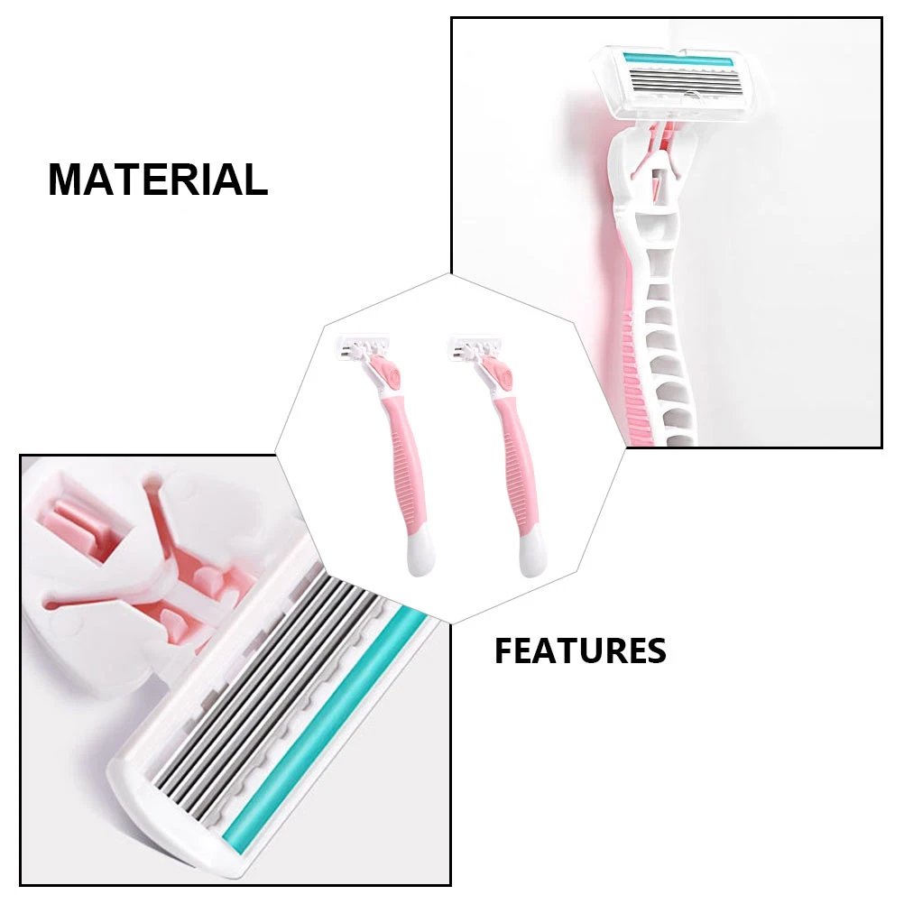 

2Pcs Hair Razor ABS Stainless Steel Shaver Kit Women Men Body Hair Remover Leg Bikini Underarm Wet Shaving Shower Durable
