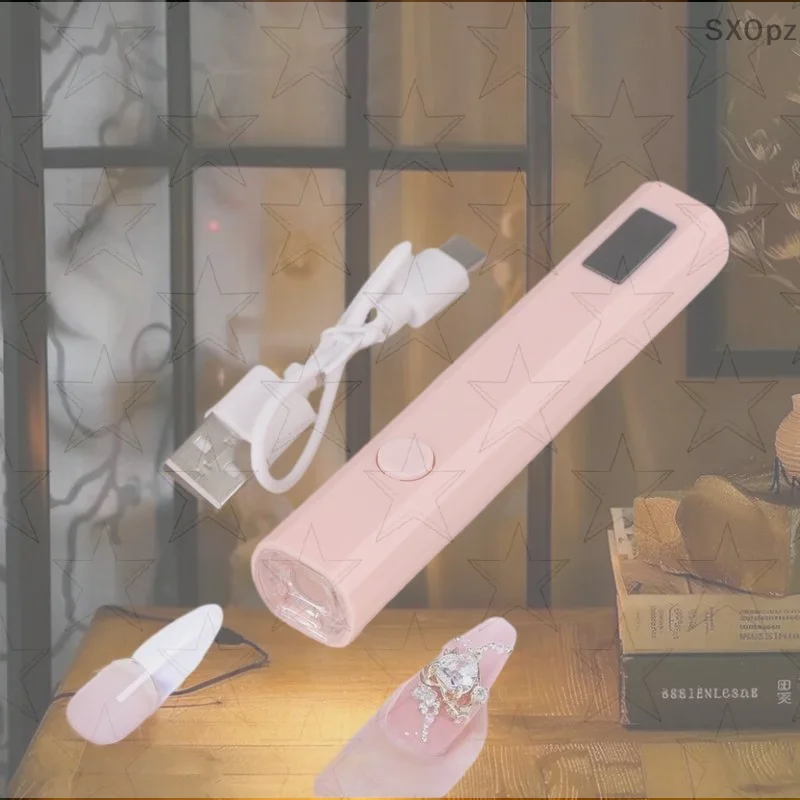 One Set Quick Drying LED UV Nail Lamp w/ Timer Display Mini Handheld Pen