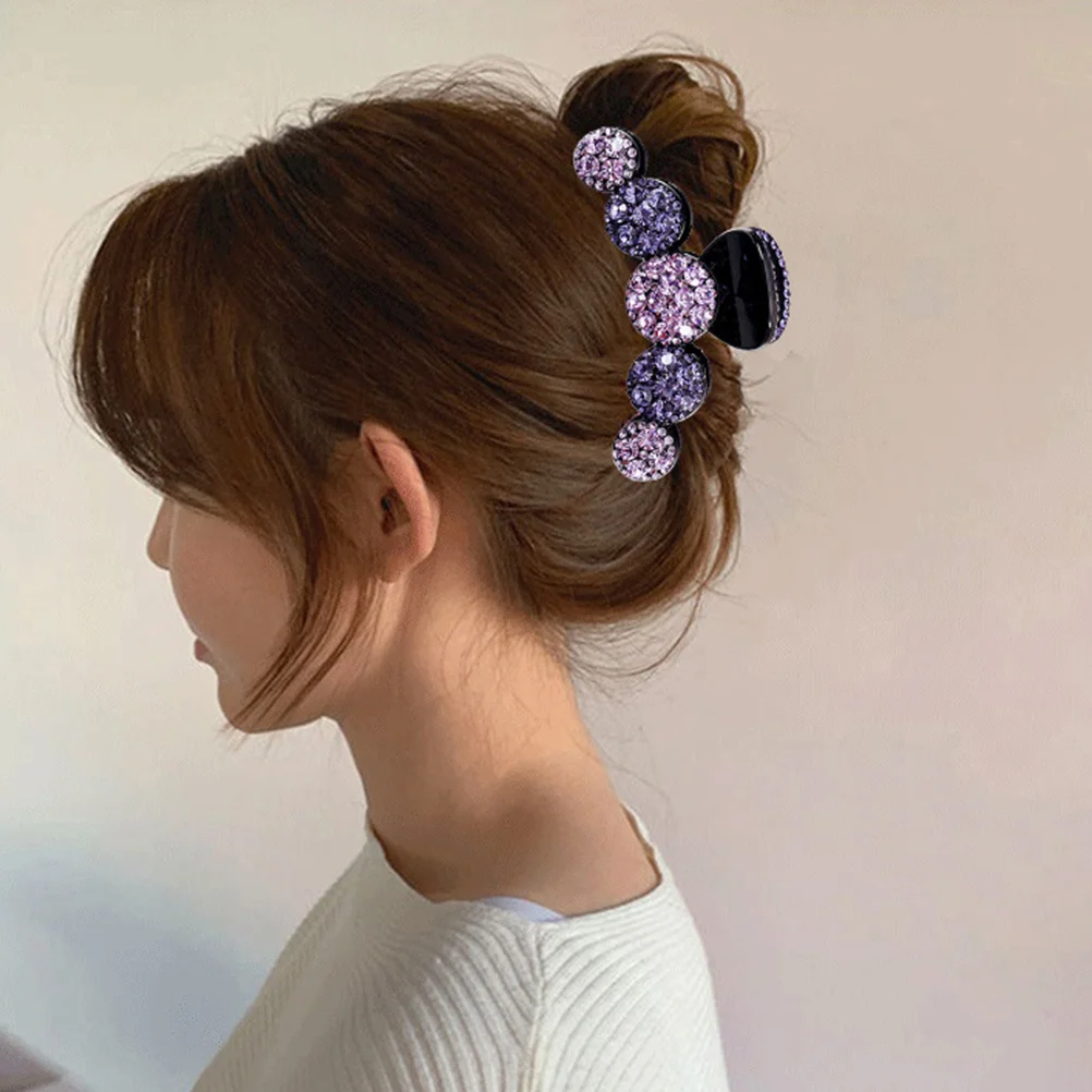 البنفسجي مخلب كليب حجر الراين النساء غطاء الرأس حزب الفك المشبك باريت مشبك شعر كليب اكسسوارات للشعر
