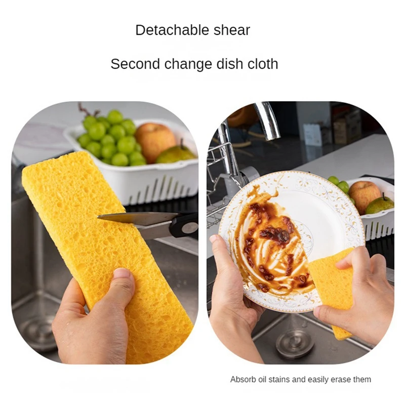 1 PCS Yellow Long Strip Wood Pulp Cotton Absorbent Strip Kitchen Sink Absorbent Water Cotton 58.5X7cm