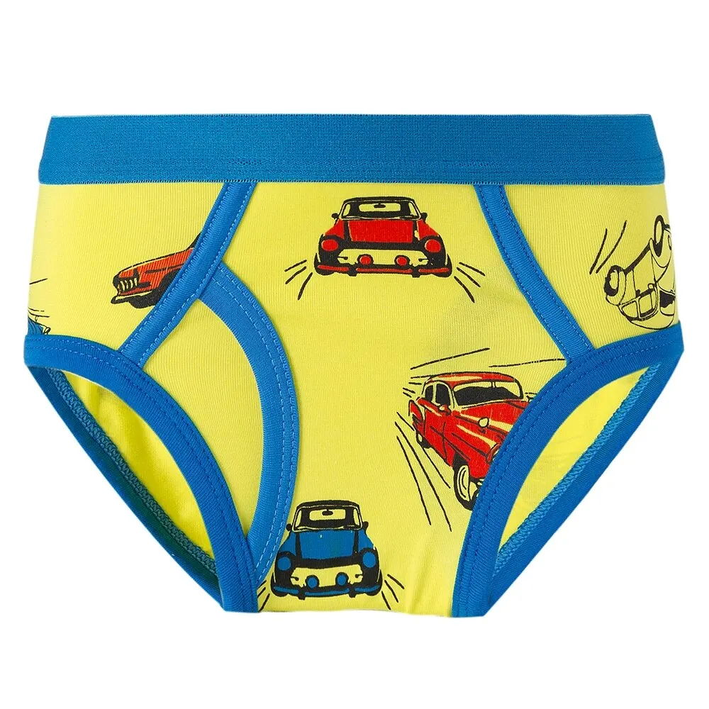 3Pcs Boys Cartoon Car Print Underwear Set Cozy Comfy Top Gift For Boys