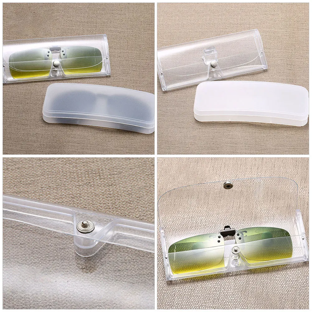 

15pcs Glasses Case Clear Transparent Sunglasses Protective Eyeglasses Storage Travel Plastic Button Lightweight Simple Design