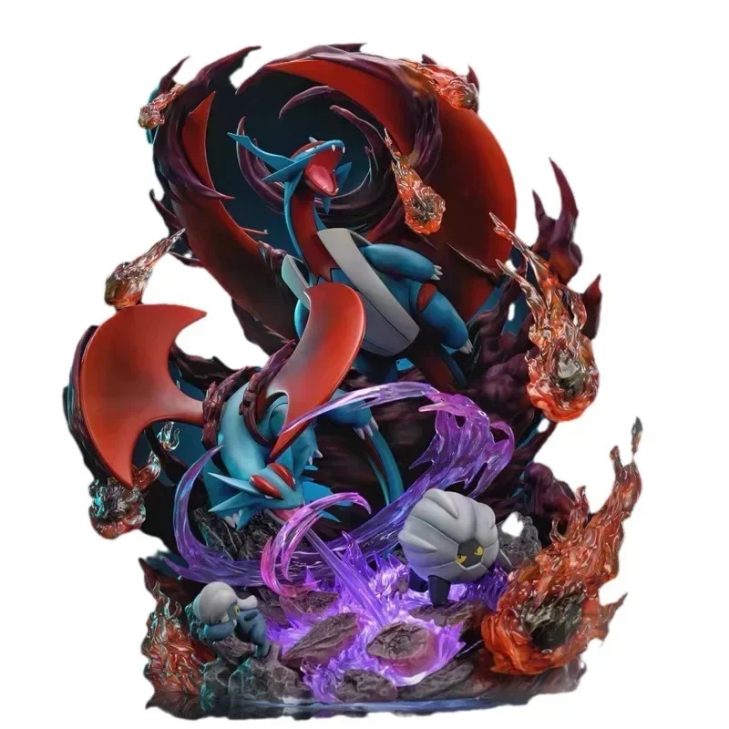 36cm Pok É Mon Fantasy House Storm Flying Dragon With Light Anime Figure Pvc Model Doll Statuette Desktop Collection Toy Gift