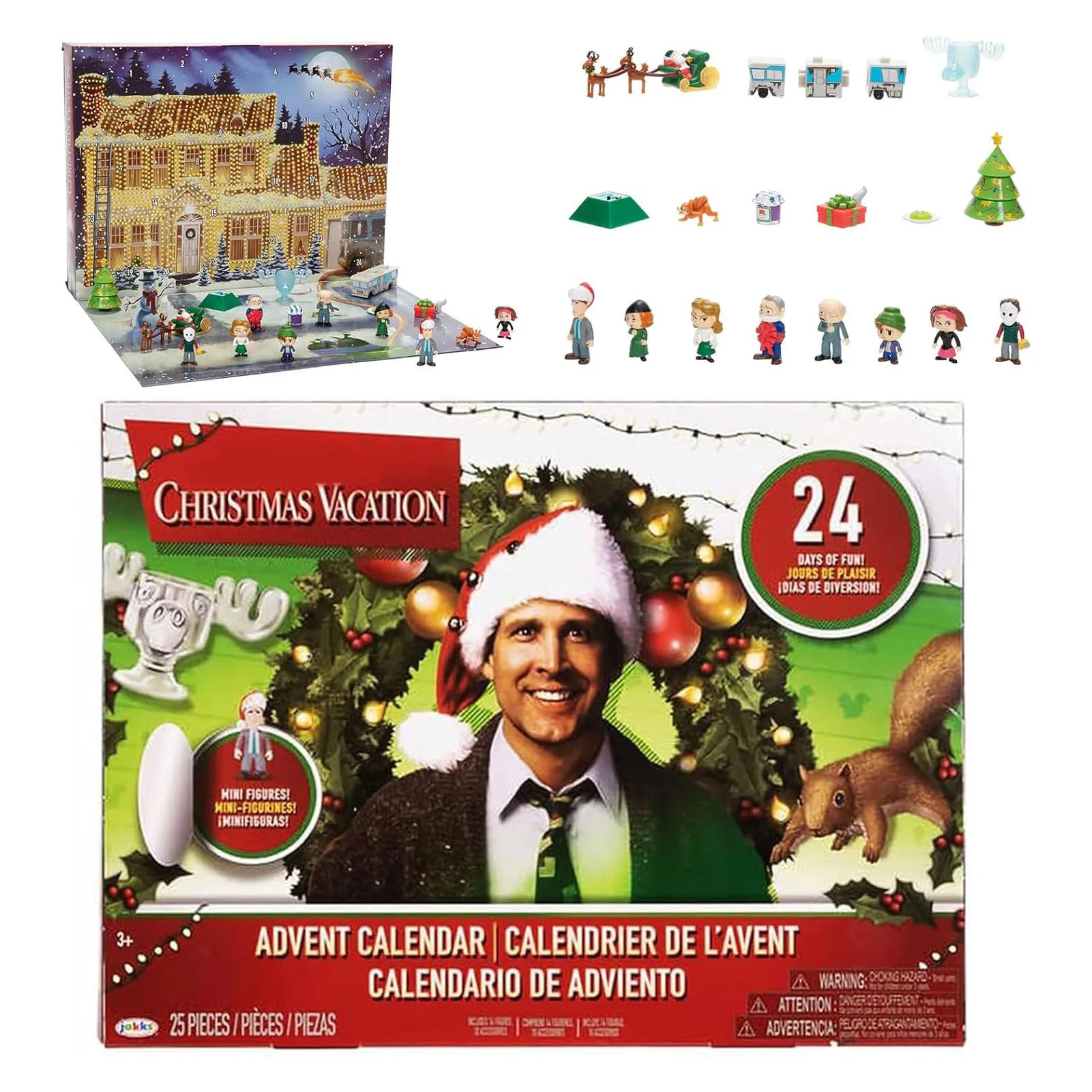 

2024 Advent Calendar - Xmas Vacation PE Countdown Gift, with 1-Inch Collectible Figures for Family