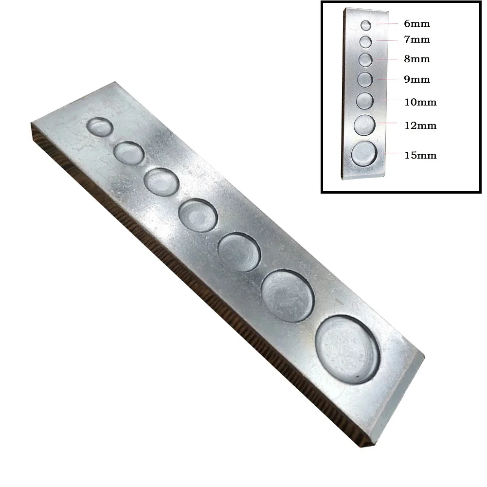 Imagem -02 - Couro Craft Bottom Plate Furador Snap Button Tools Rebite Setter Base Aço Carbono em mm mm mm mm 10 mm 12 Milímetros 15 Milímetros