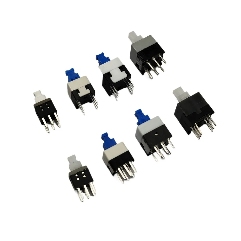 60PCS/LOT 8.5x8.5 8x8 7x7 5.8x5.8mm Self-Locking/Unlocked Push Tactile Power Micro Switch Kit 6 Pin Button Switches