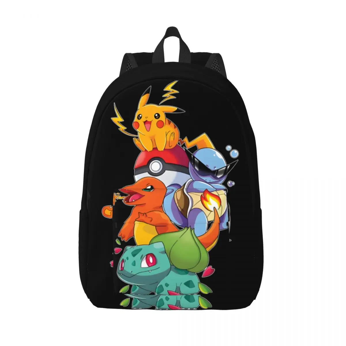 For Gifts First Generation Fun Squad Zipper Closure Laptop Bag Pokemon Versatile Grils Knapsack Campus