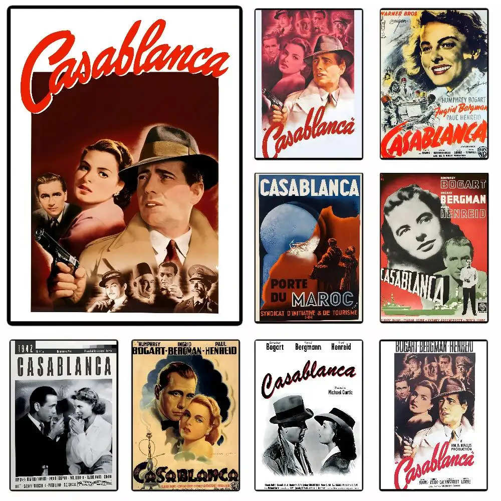 Casablanca Classics Movie Character 80s Vintage Poster Art Canvas Prints Painting Wall Art Pictures for Living Room Decoration
