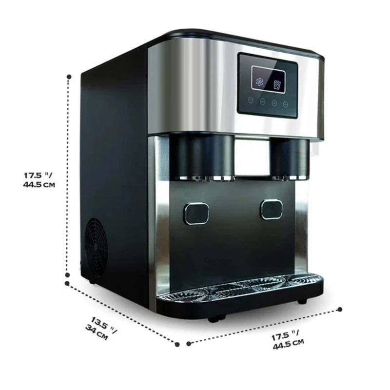 3 in 1 Ice Makers Countertop Self-cleaning Water Dispenser with Crushed Ice Machine 33lbs for Home Kitchen Office