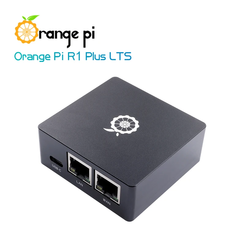 Orange Pi R1 Plus LTS 1GB RAM RK3328 SBC Single Board Computer Dual Gigabit OpenWrt Assembled with Metal Shell Soft Routing