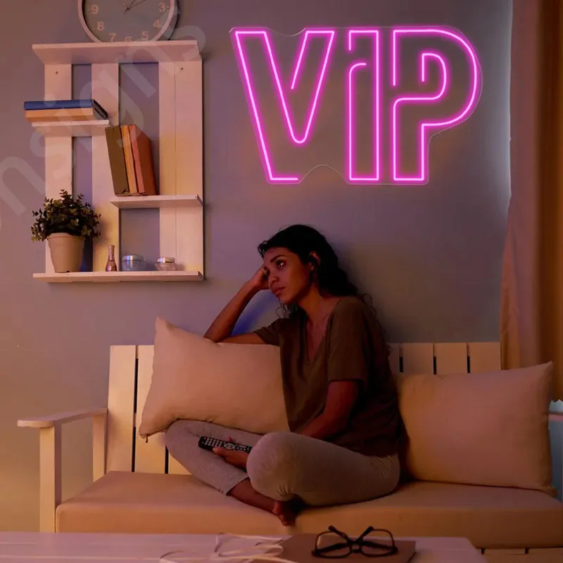 VIP Neon Sign, USB Power Supply Is Suitable for Indoor Room Wall Decoration, Bar, Booth Display Light, KTV Friend Party, Friend