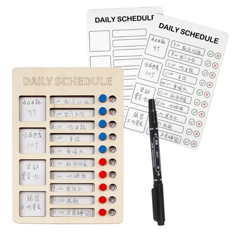 

Y1UB Chores Chart for Kids Portable Daily Checklist Board Self-discipline Chores Chart Adults Schedule Reminder Board