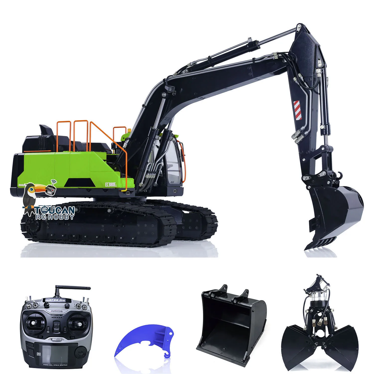 1/14 Tracked EC380 RC Toys Remote Control Hydraulic Excavator 2 Arms RC Digger Finished Trucks Engineering Car Vehicles Model