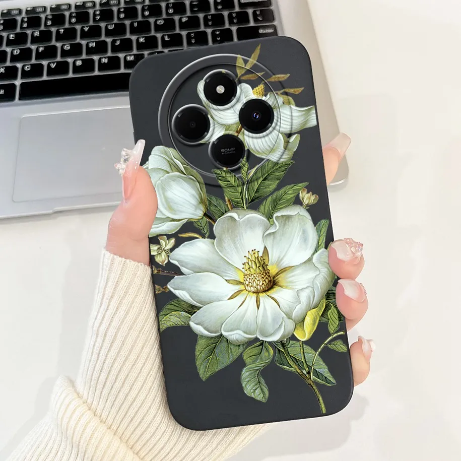 For Xiaomi Redmi 14C Case Redmi 14R Cover Popular Flower Soft Silicone Matte Fundas For Xiaomi Redmi A4 Redmi14C Poco C75 Bumper