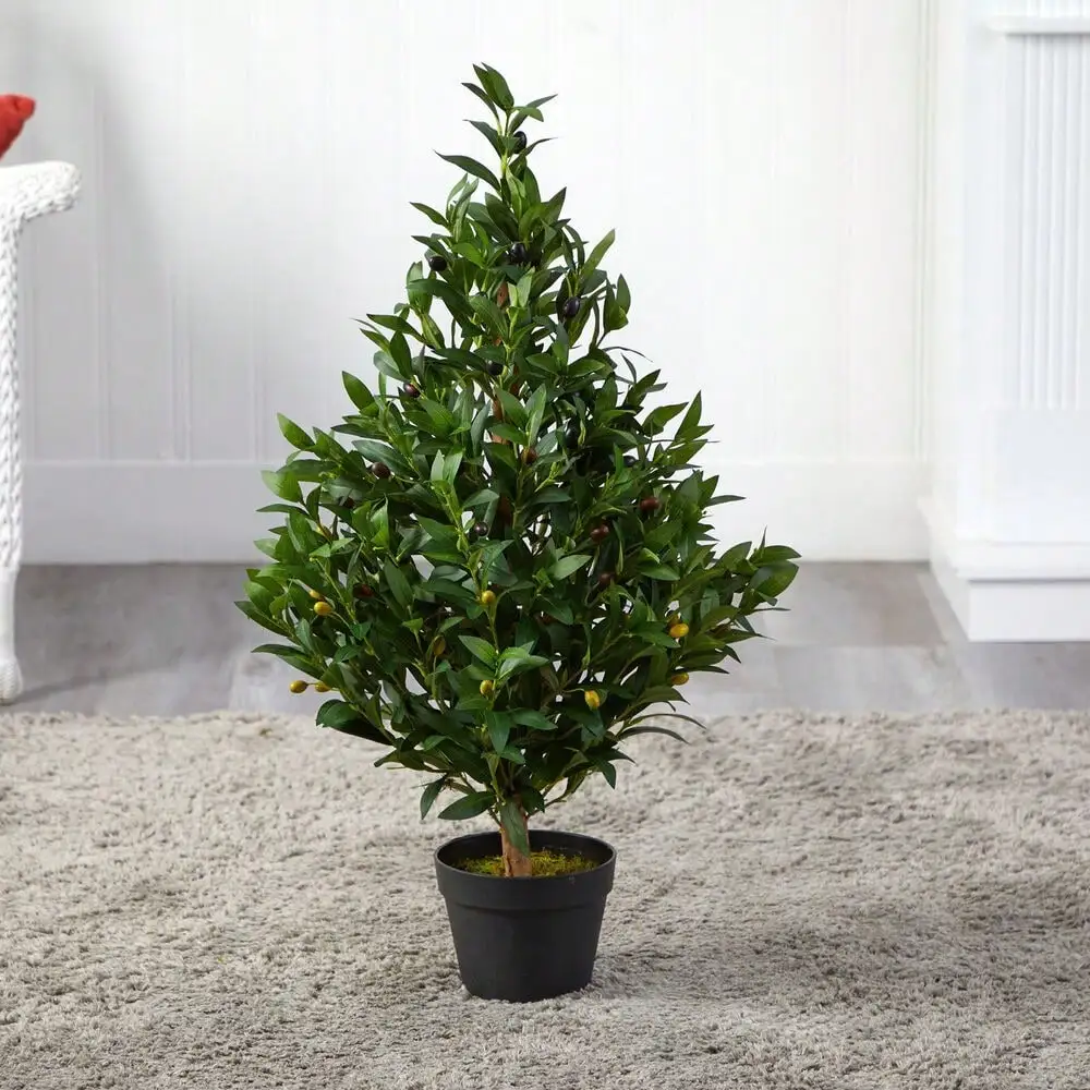 3’ Olive Cone Topiary Artificial Tree UV(Indoor/Outdoor) Home Decor.