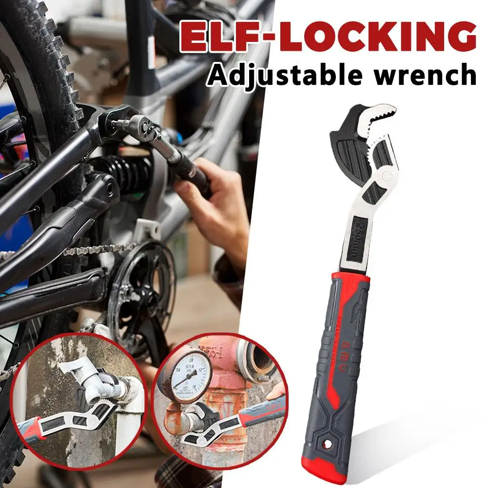 

6/8/10/12inch Multi-functional Quick Self-locking Wrench High Hardness Household Maintenance Strong Torque Adjustable Wrench