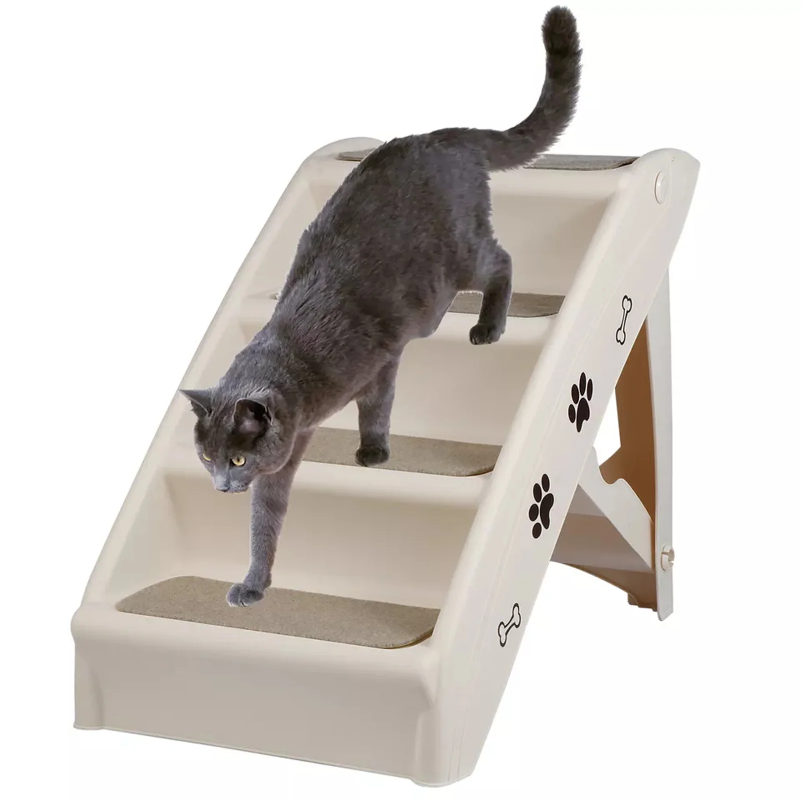 

Light Weight Dog Stair for High Bed Couche Sofa 4 Step Portable Washable Ladder