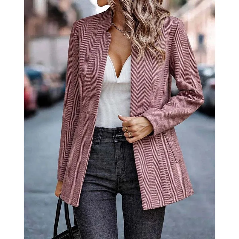 Blazer Feminino de Manga Longa, Cardigã Casual Chic Francês, Casaco Feminino, Roupa para Mulheres