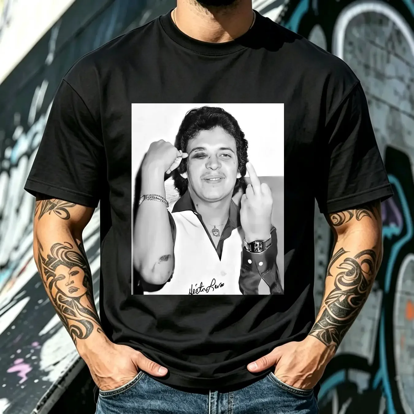 washed T Shirt Hector Lavoe Limited Edition best summer gift mom fan long or short sleeves vintage Washed fashion Casual