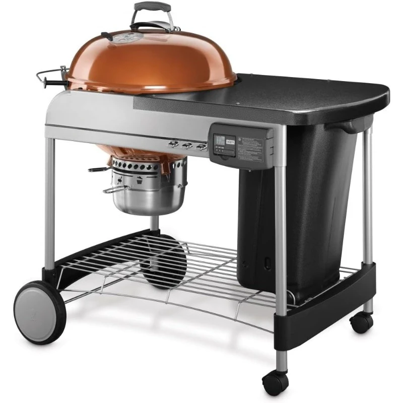 Performer Deluxe Charcoal Grill, 22-Inch, Touch-N-Go Gas Ignition System, Copper，home.