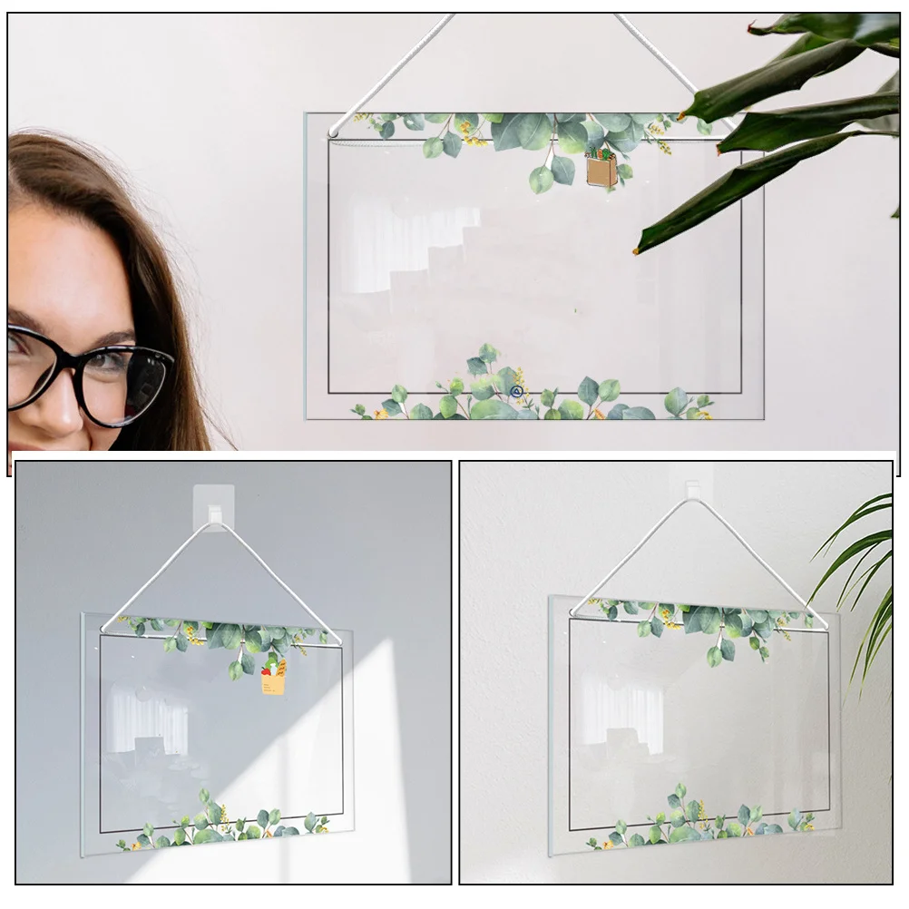 1Set Acrylic Memo Board Transparent Multi-Function Writing Board for Home Office Use Clear Handwritten Boards