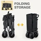 折りたたみ式屋外折りたたみワゴンユーティリティガーデンカート、鉄フレームとオックスフォード布付き