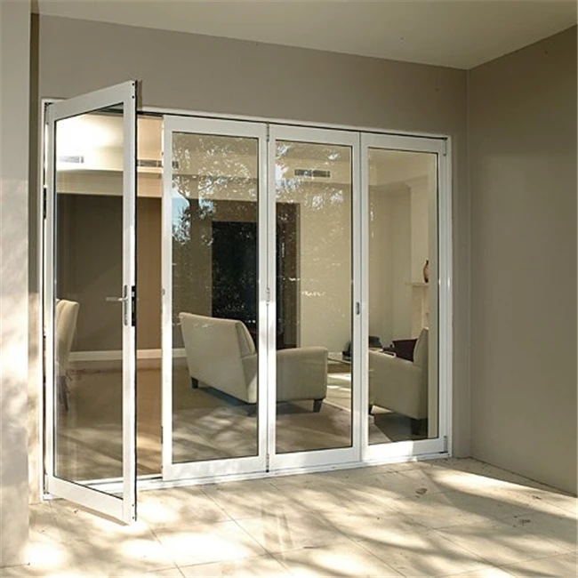 High quality China high quality upvc bathroom door price with louver upvc bi fold doors