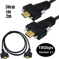 USB Type C Male To Male Front Panel Mount USB-C Extension Cable USB 3.1 Data Video Cable Extender Cord with Screw 10Gbps