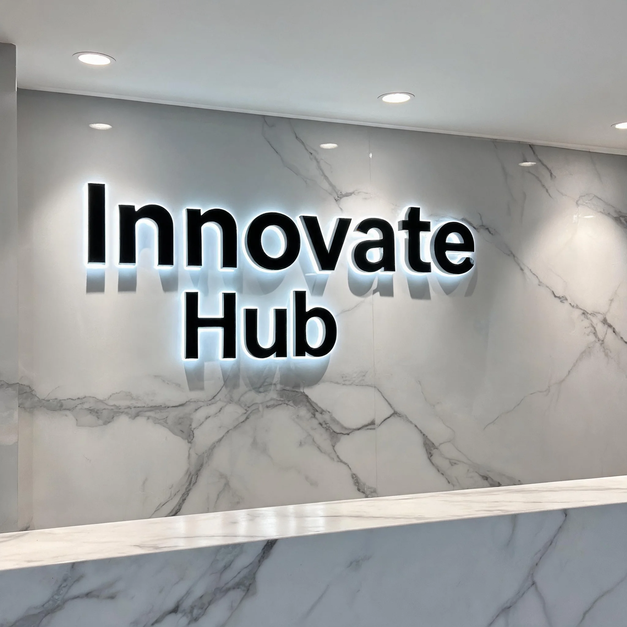 Custom 3D LED Backlit Letters Sign Company Logo Back Light Letter Wall Sign For Company Office Business Store Wall Decoration