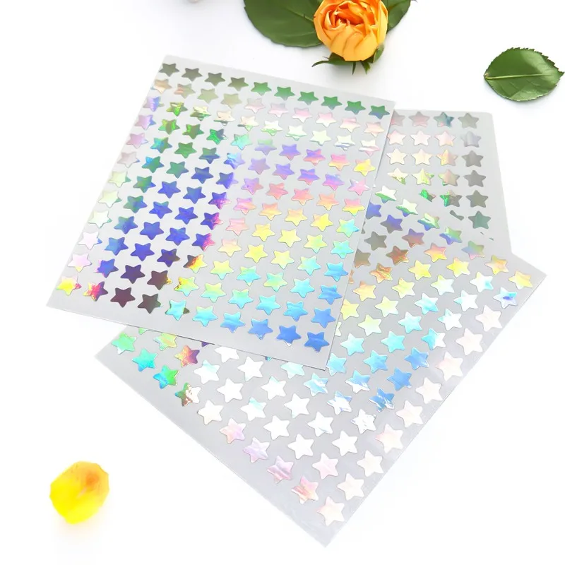 

1200pcs Mini Clipbook Stickers Self-adhesive Adhesive Album Decoration DIY Stickers 1cm Star Heart Dots Color Stickers