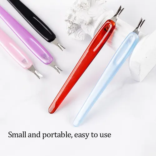 Imagen 2 del producto Empujador de cutícula de uñas de acero inoxidable, herramientas para quitar cutículas de uñas, tenedor de piel muerta, recortador de manicura, 1 ud./5 uds.